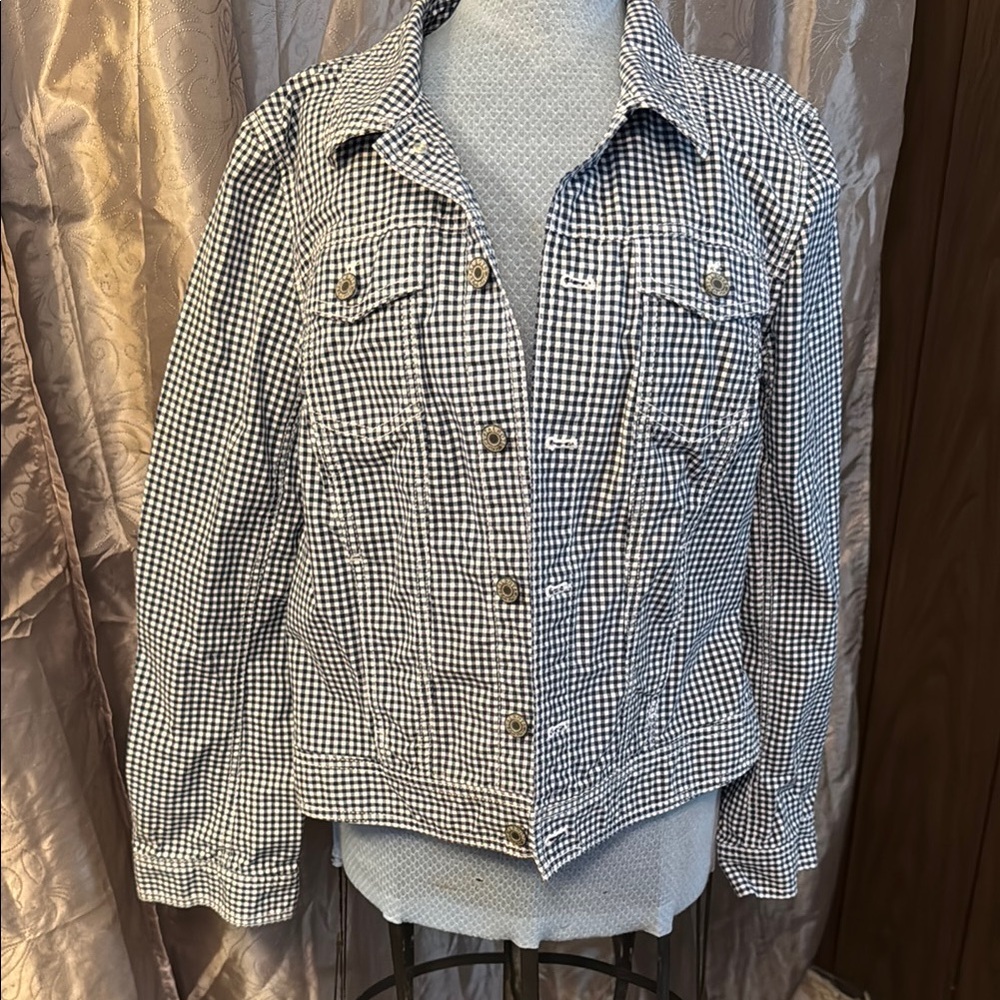 Talbots Black and White Checkered Jacket